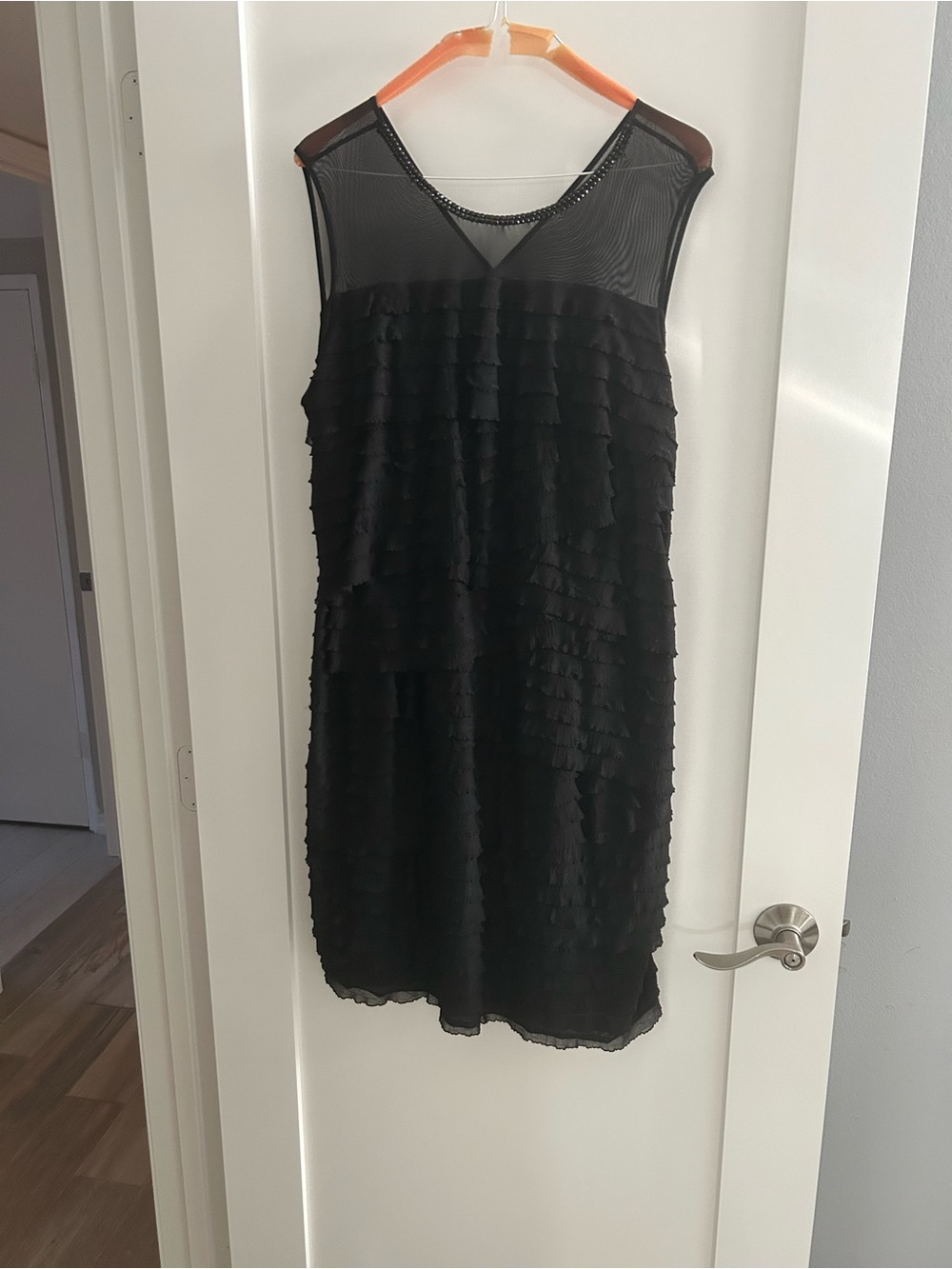 Robbie Bee Black Sleeveless Ruffle Midi Dress